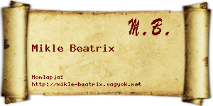 Mikle Beatrix névjegykártya